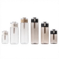 Bouteille d'eau en PC résistante à la chaleur, gourde portable en plastique, tasse dégradée givrée avec sangle de transport, logo personnalisé