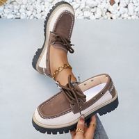 Mocassins polyvalents pour femmes, à blocs de couleur, légers, antidérapants, à semelle épaisse, rehaussants, décontractés pour le quotidien