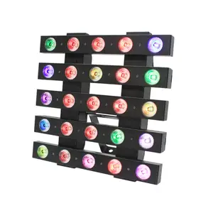 RGBW lampu panggung matriks disko, cahaya LED DMX 4in1, kecerahan tinggi RGB 25 buah 10w 5x5 warna penuh hitam 90 taman tema