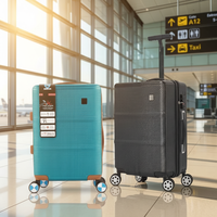 Valise à roulettes de 20 pouces, grande capacité, légère, portable, durable, en ABS+PC, avec fermeture éclair, pour voyages en famille, unisexe