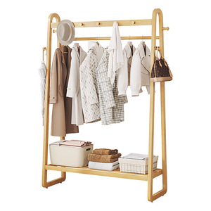 Clothes <b>Rack</b> Floor Standing Simple Storage Coat <b>Rack</b> With <b>Shelf</b> For Bedroom Living Room - Product Image 5
