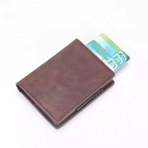 Free Sample 2024 multifunctional security rfid slim travel <b>smart</b> card holder leather <b>wallet</b> for men - Product Image 5