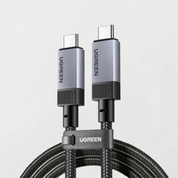 Kabel Nylon USB-C 240W Gen2 10Gbps USB 3.2 Output Video 4K 60Hz Pengisian Cepat 6A untuk iPhone 16/15/14 Pro Max