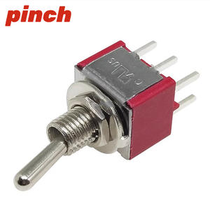 Interruptor de Palanca 3P2T 6P3T 3 Pines 6 Pines ON-ON 3A 250VAC Montaje en PCB Rojo Metálico - Product Image 2