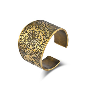 Popular yunnique retro trend Solomon seven-pointed star <b>titanium</b> steel <b>ring</b> for men, a niche hip-hop punk jewelry i - Product Image 5