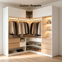 Armoire de dressing de luxe sur mesure, penderie modulaire avec tiroirs et étagère à chaussures, mobilier de chambre moderne, fourniture directe d'usine