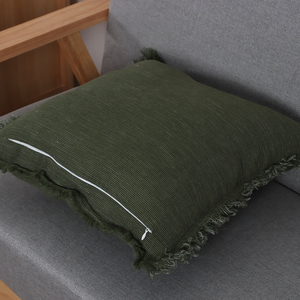 Housse de coussin décorative en tissu de lin vert lavable avec fermeture éclair, design vintage personnalisable - Product Image 5