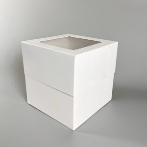 Caja Alta Blanca Personalizada para Pasteles de Boda y Cumpleaños, Venta Caliente, al por Mayor, de Papel Blanco - Product Image 1