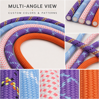 Cordon en nylon tressé durable, taille et couleur personnalisées, pour l'escalade en extérieur, laisse pour chien, cordon pour étiquette de vêtement avec quincaillerie métallique