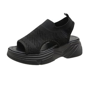Summer New Matsuke Semelle épaisse Solid Mesh <span class=keywords><strong>Fly</strong></span> Weave Sandales respirantes Loisirs Sports Sandales de plage pour femmes - Product Image 4
