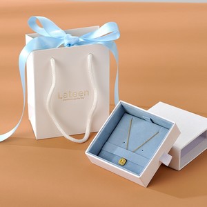 Custom Logo Paper Sliding Jewelry Packaging <b>Box</b> with Double-Sided Velvet Interior Microfiber Pouch for Necklace Ring <b>Earrings</b> - Product Image 5