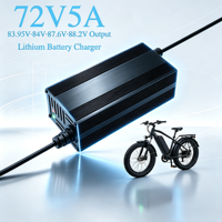 Pengisi Daya Baterai Li-ion Pintar 72V5A Pengisi Daya Lithium 84V87.6V88.2V untuk Sepeda Motor Listrik Pengisi Daya Sepeda Listrik
