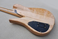 Guitare basse électrique Flyoung 5 cordes en bois naturel, manche traversant le corps
