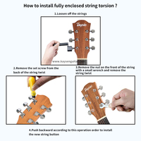 6 chevilles de réglage de guitare acoustique 3L3R, accordeurs de verrouillage fermés pour guitare acoustique
