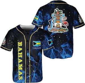 Özel Bahamian bayrağı tasarlanmış erkek beyzbol üniforma baskı talep üzerine süblimasyon bahamalar Jersey düşük fiyat toplu formalar satmak - Product Image 3