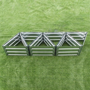 Galvanized Metal Raised Garden Bed <strong>Planter</strong> <strong>Box</strong> Kit Vegetable Flower Herb Raised Garden Bed Outdoor Triangle Garden <strong>Box</strong>