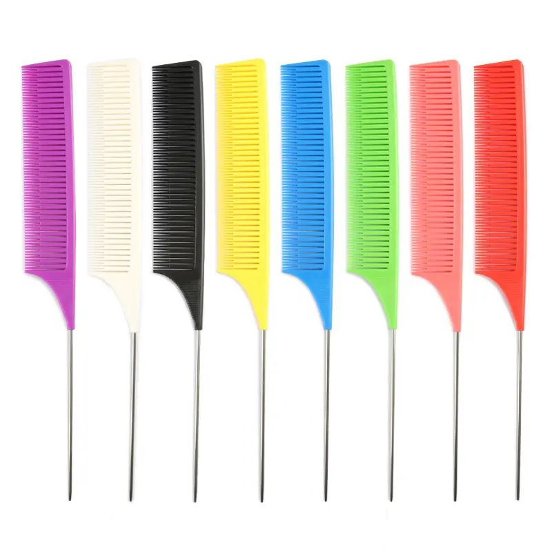 Peigne à teinture et reflets pour les cheveux, accessoire de coiffure en plastique, peigne à pointe et queue, pour coiffure