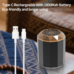 Vàng có thể sạc lại xách tay hồi giáo Arabian thơm mubkhar xe bukhoor điện tử Arabic Oud điện hương bakhoor Burner - Product Image 6