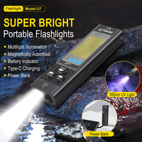 Lampe de travail LED portable rechargeable Boruit U7, 1100 lumens, lampe torche magnétique de poche EDC, réparation automobile, lumière d'urgence