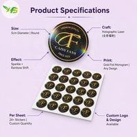 Autocollant holographique personnalisé de haute qualité avec logo, impression de feuilles d'autocollants découpés, autocollant vinyle auto-adhésif imperméable