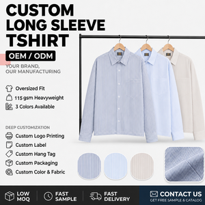 Camicia a Righe a Maniche Corte con Taglio Quadrato per Ragazzi, Vestibilità Comoda, Maniche Lunghe, Camicia Casual con Tasca, Collezione Primavera e Autunno - Product Image 1