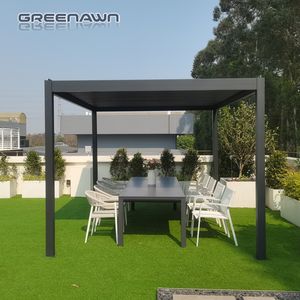 Pergola extérieure avec stores pliants, <span class=keywords><strong>abri</strong></span> de stationnement pour voiture, pergola bioclimatique rétractable <span class=keywords><strong>4x3</strong></span> - Product Image 1