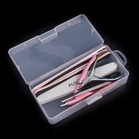 Caja Organizadora Profesional de Uñas de Material PP Transparente, Estuche para Manicura, Contenedores para Arte de Uñas, Lima, Cepillo y Diamantes de Imitación