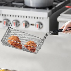 Frying Basket 304 Stainless Steel Rectangular Oil Grid For Deep Frying Chicken <b>Meat</b> <b>Poultry</b> Tools - Product Image 1