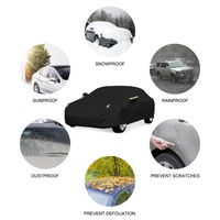 Housse de voiture universelle pour SUV personnalisée, argentée, noire, avec bande réfléchissante, protection UV, housse de voiture complète pour extérieur