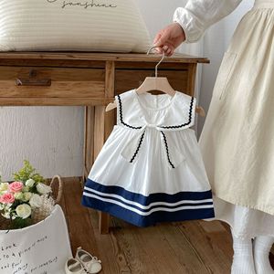 Nuevo <span class=keywords><strong>Vestido</strong></span> de Verano 2026 para Niñas, Estilo Universitario, Bonito <span class=keywords><strong>Vestido</strong></span> <span class=keywords><strong>Azul</strong></span> <span class=keywords><strong>Marino</strong></span> de <span class=keywords><strong>Princesa</strong></span> con Lazo, a la Moda - Product Image 1