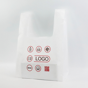 Sacs de courses en T-shirt biodégradables et compostables en PLA personnalisés en gros pour supermarchés et magasins - Product Image 4