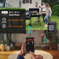 Termometer daging Digital cerdas, tanpa kabel dapat diisi ulang untuk memasak BBQ jarak jauh