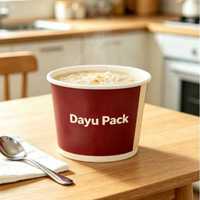 Bol en papier double jetable, biodégradable, écologique, de qualité alimentaire, recyclable, résistant à la graisse et anti-fuite, pour la restauration à emporter