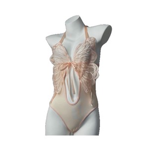 Body en dentelle transparente sexy pour femmes, lingerie transparente à col halter, body en mousseline de soie transparente 085 - Product Image 2