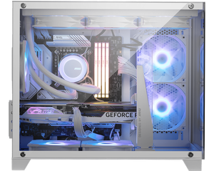 <span class=keywords><strong>MSI</strong></span> PAG PANO M100L BLANC/NOIR, un châssis « vue sur mer » à côtés en verre pour ordinateurs de jeu de bureau - Product Image 6