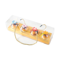 Emballage de récipient à cupcake transparent personnalisé Boîte en plastique pour muffins à dessert avec poignée en corde