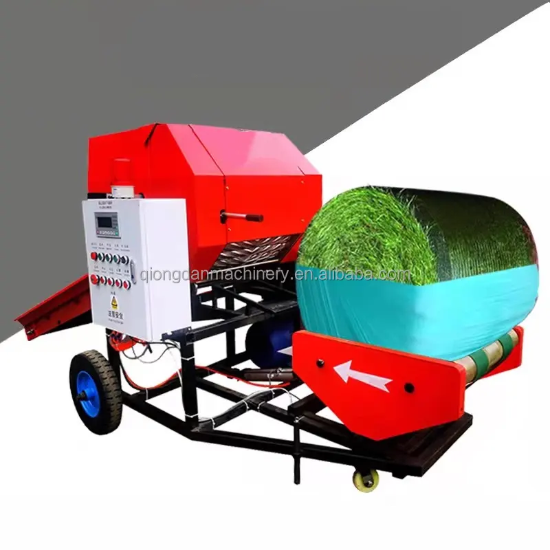 Çiftlik ekipmanları Mini traktör rulo balya düşük fiyat yüksek kalite Mini Hay basın tarım Mini yuvarlak saman balya makinesi