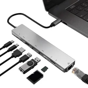 Hot selling USB Hub 8 in 1 Type C USB Hub 3.0 Multi Function Adapter for MacBook Pro iPad Dell XPS USB C Hub