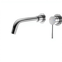 Robinet de salle de bain mural en laiton chromé, moderne et luxueux, avec vanne encastrée pour hôtels et salles de sport