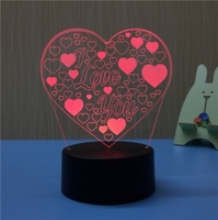 Veilleuse acrylique écologique à la maison 3d Led lampe de table à piles Kids Night Touch Light