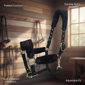 สายจูงม้าแบบฟลีซบุอย่างดี ปรับได้ ป้องกันการเสียดสี สัมผัสนุ่ม เหมาะสำหรับการเดินทาง ดูแล และพักผ่อน - Product Image 1