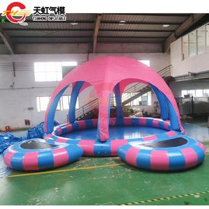 <span class=keywords><strong>Piscine</strong></span> d'eau gonflable commerciale en PVC rond de <span class=keywords><strong>6m</strong></span> de diamètre pour adultes et enfants avec trampoline à l'élastique et tente araignée - Product Image 2