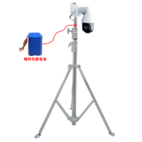 Mât d'antenne portable télescopique manuel en acier inoxydable léger, extensible de 3 m, 5 m, 6 m pour caméra de vidéosurveillance PTZ