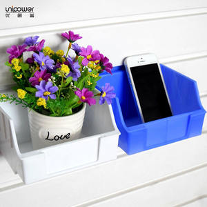 Organisateur mural en plastique Unipower bleu et blanc pour bureau, avec pot de fleurs et support pour téléphone - Product Image 1