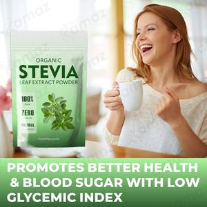 Édulcorant à la stévia Amaz OEM Private Label, 100% naturel, biologique, extrait pur de feuilles de stévia en poudre pour complément alimentaire - Product Image 2