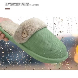 Nouvelle Collection Hiver – Chaussons Décontractés Amovibles Chauds avec Semelle Extérieure en <span class=keywords><strong>EVA</strong></span> pour Couples – Pantoufles en Peluche pour Femmes et Hommes - Product Image 2