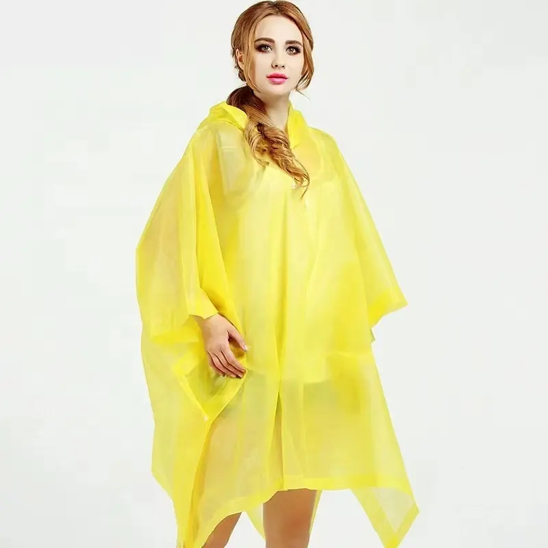 Áo Mưa Màu Vàng Poncho Du Lịch Đi Bộ Đường Dài Áo Mưa Người Lớn Áo Mưa Thuận Tiện