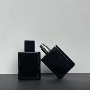 Portable 50ml <b>Flat</b> Shape Glass Perfume Bottle with <b>Screw</b>-Cap Pump Sprayer Empty Press Bottles - Product Image 4