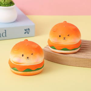Juguete Blandito de Hamburguesa TPR, Simulación de Comida, Colgante Antiestrés, Juguete Sensorial para Aliviar el Estrés, Regalo Suave de Descompresión para Niños y Adultos - Product Image 1