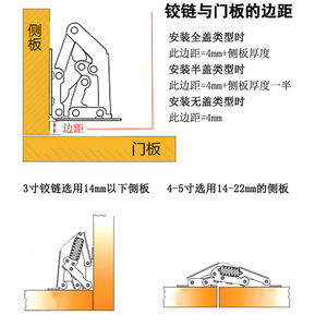 Furniture Hinge Surface Mount 3 4 5 Inch Soft Closing Cold Rolled Steel Minimalist Design For Cabinet <b>Door</b> - Product Image 4